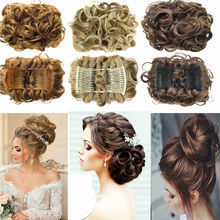 Large Comb Clip In Curly Hair Piece Chignon Updo Wedding Hairpiece Extension Bun Styling Accessories 2024 - buy cheap