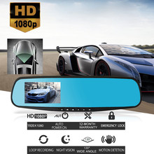 Автомобильная камера рекордер Full HD 1080P двойной видеорегистратор ночного видения с зеркалом заднего вида объектив камеры автомобиля DVR фронтальная камера 2024 - купить недорого