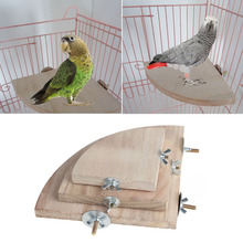 1Pc New Pet Bird Parrot Wood Platform Stand Rack Toy Hamster Branch Perches For Bird Cage Toys 3 Sizes Pet Supplies C42 2024 - купить недорого