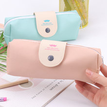 1PC Korean Candy Color Waterproof Pu Leather Pencil Case Girl Stationery Escolar School Supplies 2 Colors Available 2024 - buy cheap