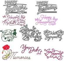 Molde de corte em metal de letras de feliz aniversário, estêncil para decoração de scrapbooking diy, cartão de gravação e corte 2024 - compre barato