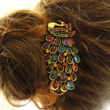 Retro Rhinestone Peacock Hairpin Colorful Crystal Vintage Hair Clip Barrette For Girls Hair Accessories Women Hair Jewelry 2024 - buy cheap