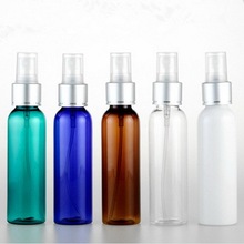 Botella vacía de Perfume PET con bomba de pulverización de aluminio anodizado, frasco de plástico líquido para cosméticos, hombro redondo, 60ml, 50 unids/lote 2024 - compra barato