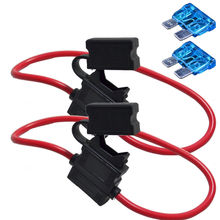 Portafusibles ATC de calibre 10 con cable AWG en línea, accesorios universales de coche con cuchilla de 12V, 2 uds. 2024 - compra barato