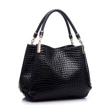 Hot Luxury Fashion Women Crocodile Pattern Leather Shoulder Bag Female Tote Handbag 2024 - buy cheap