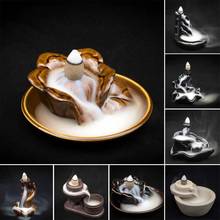 Lotus Smoke Backflow Ceramic Incense Burner for Home Decoration Aromatherapy Stove Cone Incense Burner Stick Incense Censer 3 2024 - buy cheap