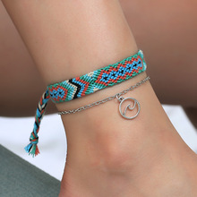 Bohemian Wave Anklets Cotton Woven Bracelets For Women Handmade Rope Summer Leg Ankle Chain Jewelry Fashion Gift Beach On Foot 2024 - buy cheap