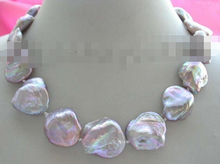 Jewelr 004637 Genuine Natural 24mm Purple Reborn Keshi Pearl Necklace 14 2024 - buy cheap