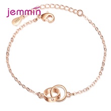 New Hot 925 Sterling Silver Rose Gold Colour Charm Bracelets Trendy Round Design Best Gift For Women Girls Party Appointment 2024 - buy cheap