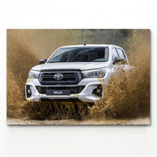 Captador de carro toyota hilux, arte branca para parede, tela, impressão, pinturas, decoração de quarto 2024 - compre barato