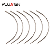 Plussign-agujas curvadas en forma de C con superficie lisa para hacer peluca, trenzas de ganchillo, pelo ventilado, aguja de tejer, 12 Uds. Por lote 2024 - compra barato