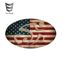 EARLFAMILY Oval Tri Triathlon RUSTIC Decal Sticker USA Flag USA 70.3 Run Bike Swim Ironman Kona Cycling Swimming Running 2024 - buy cheap
