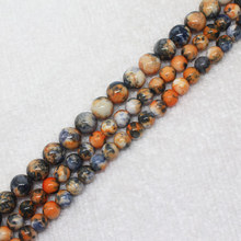 Mini. Order is $7! 6,8mm Orange Gray Multicolor Snow jades stones Jaspers Round DIY Jewelry Making Loose Beads 15" 2024 - buy cheap