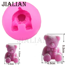 3D teddy bear Candle Moulds handmade soap mold wedding cake decorating tools DIY baking cookies fondant silicone molds T0121 2024 - buy cheap