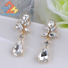 Fashion Austrian Crystal Alloy Bridal Long Earrings for Women Wedding Big Earrings for Bride Bridesmaids 2024 - buy cheap