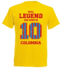 Футболка Kolumbien Colombia Legend 10, Мужская футболка 07, футболка для футбола, хлопковая Мужская модная футболка с принтом и круглым вырезом, хипстерская футболка 2024 - купить недорого