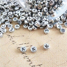 Free Shipping 100pcs 4*7MM Silver Letter K Beads Flat Coin Round Shape Vintage Plastic Acrylic Alphabet Bracelet Spacer Beads 2024 - buy cheap