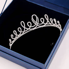 Fashion Women Cubic Zirconia Hair Jewelry Micro Paved Zircon CZ Stone Tiara Crown for Wedding Bridal Princess Headband Hairwear 2024 - buy cheap