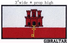 Bandera de Gibraltar 3 "de ancho parche bordado para entusiasmo/Castillo/La clave 2024 - compra barato