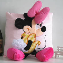 1 шт. 35 см креативная плюшевая подушка 3D Микки Маус и Минни Маус, милые плюшевые игрушки Микки и Минни, детские игрушки, рождественские подарки 2024 - купить недорого