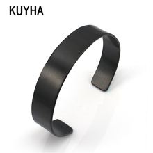 Customizable Stainless Steel Bracelets For Women/Men Black/Gold/Silver Cuff Bangles Open Bracelet Femme Fashion Accessories 2024 - compre barato