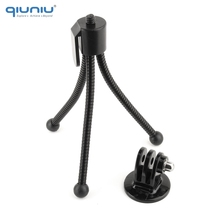 QIUNIU Portátil Mini Tripé Flexível Stand Titular com Adaptador de Montagem para GoPro Herói 2 3 + 4 5 6 para SJCAM para Xiaomi Yi Acessório 2024 - compre barato