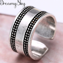 Anel de dedo liso ajustável, anel camuflado com personalidade, cor prata, para mulheres, joias para casamento 2024 - compre barato