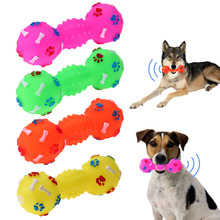 Chirriantes con forma de hueso de bola para perro, juguetes con sonido para cachorros, pelota para masticar, accesorios de juguete para mascotas 2024 - compra barato
