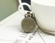 Reloj de bolsillo analógico con colgante para hombre y mujer, pulsera de cuarzo con diseño de grupo de canto coreano BTS/Bangtan Boys, ideal para regalo, nueva moda 2024 - compra barato