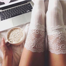 Fashion Sexy Warm Thigh High Over The Knee Socks Long Cotton Stocking For Girls Lady Women Sexy Retro Lace Stockings 2024 - buy cheap