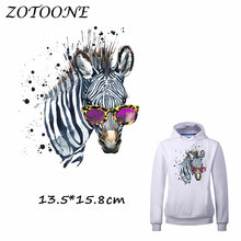 ZOTOONE Fashion Glass Zebra Iron on Transfer Patch for Clothing T Shirt Beaded Applique Clothes DIY Animal Accessory Decoration 2024 - buy cheap