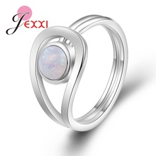 Женское кольцо с опаловым покрытием AAAA, Новое поступление, уникальный дизайн, 925 пробы, серебристый цвет 2024 - купить недорого