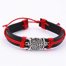 New Fashion Retro Owl Charm braid handmade Bracelet For Men Bangle bird Cuff Animal Punk Jewelry for bestfriend 2024 - buy cheap