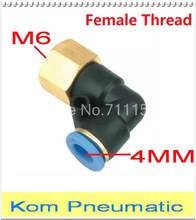 _ Бесплатная доставка, L локоть PLF 4 мм, трубка с внутренней резьбой M6, одно касание, воздушный фитинг, соединительная муфта, Соединительная труба PLF 4-M6 2024 - купить недорого