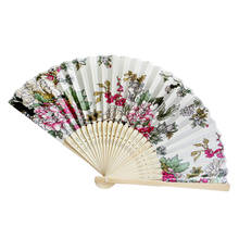 Fashion Folding Hand Held Flower Fan Vintage Bamboo Folding Hand Held Flower Fan Chinese Dance Party Pocket Decoration Gifts 2024 - buy cheap