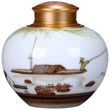 Pure handmade tea pot handpainted ceramic large tea jar sealed tea caddy Jingdezhen medicine pot storage tank 2024 - buy cheap