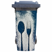 3D Fork Spoon Rubbish Bin Sticker Wallpaper mural Wall Print Decal Removable Wall Mural Photo self adhesive Gift 2024 - buy cheap