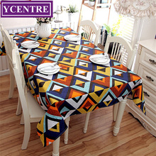 YCENTRE Europe Style Geometric Printed 100% Cotton Tablecloth Cover for Home Kitchen Decoration Dining Room Tea Table Cloth 2024 - buy cheap