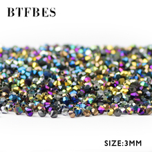 BTFBES-cuentas de cristal austriaco bicono de 3mm, cuentas sueltas de cristal de Color AB chapadas 200psc para joyería, pulsera, accesorios DIY 2024 - compra barato