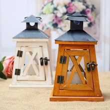 Moroccan Decor Retro Wood House Candlestick Romantic Wedding Candle Holder Lantern Retro Pub Home Decoration Crafts 2024 - buy cheap