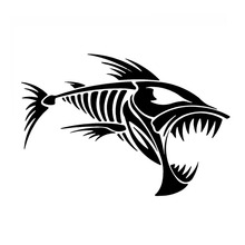 12.7*8.7CM Skeleton Fish Bones Vinyl Decal Car Sticker Window Decoration Fashion Funny Car Sticker C4-0763 2024 - buy cheap