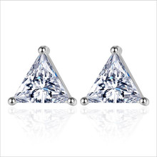 TJP-pendientes triangulares de cristal brillante para mujer, joyería, pendientes Chapado en plata para niña, accesorios para fiesta de navidad 2024 - compra barato