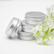 Free shipping 100pcs/lot 15g silver Aluminum Cream Jar Pot Nail Art Makeup Lip Gloss 15ml Cosmetic Metal Tin Containers 40*17mm 2024 - buy cheap