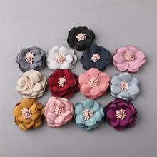 New Arrival Handmade Floral Patch Sitckers 20PCs 30MM Fabric Flower Craft Girls Hair Jewelry DIY Ornament Accessories Garments 2024 - buy cheap