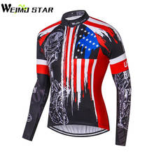 USA Bike Team pro Cycling Jersey Long Sleeve Men Ropa Ciclismo mtb Bicycle Jersey Autumn Cycling Clothing Maillot Ciclismo 2024 - buy cheap