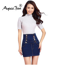 2019 Summer Casual Women Skirt High Waist Saias Plus Size 4XL Mini A-Line Skirt Ladies Denim Short Jeans Pencil Skirts Femininas 2024 - buy cheap