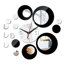 Новинка, модные акриловые настенные часы двойного цвета 3d, наклейки для домашнего декора, винтажные зеркальные часы современного дизайна 2024 - купить недорого