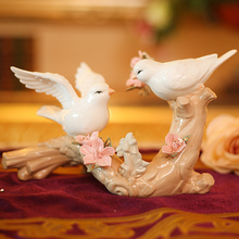 Romantic Porcelain Bird Lovers Figurine Ceramic Gift and Craft Ornament for Wedding Decoration and Marriage Anniversary Souvenir 2024 - buy cheap