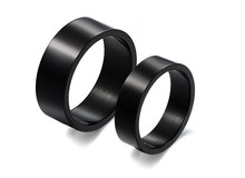 8 мм модные черные простые классические гладкие кольца из нержавеющей стали 316L 2024 - купить недорого