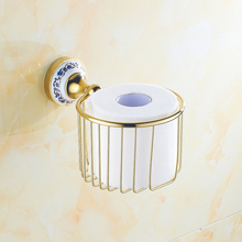 Gold Wall Mounted Bathroom Accessories Toilet Paper Holders Black Bathroom WC Basket Tissue Holder 2024 - buy cheap